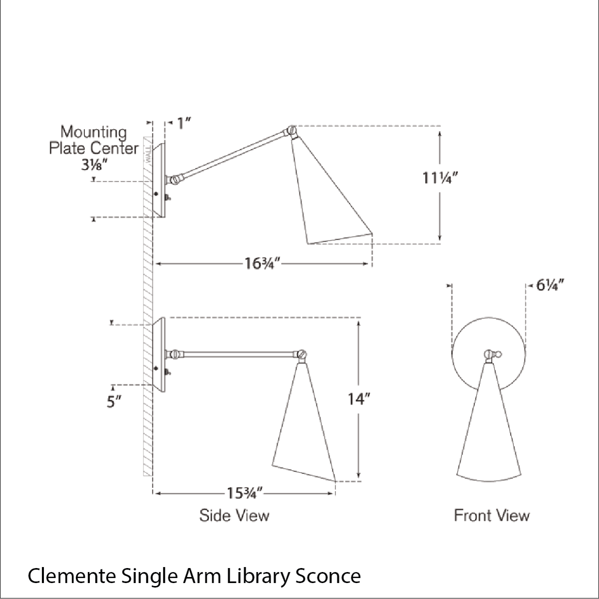 Clemente Single Arm Library Sconce