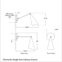 Clemente Single Arm Library Sconce
