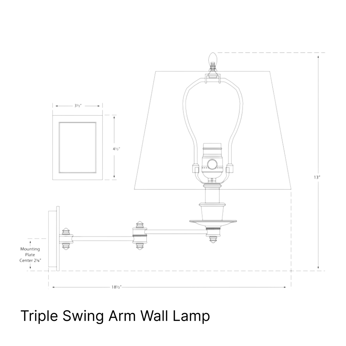 Triple Swing Arm Wall Lamp