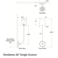 Vendome 26" Single Sconce