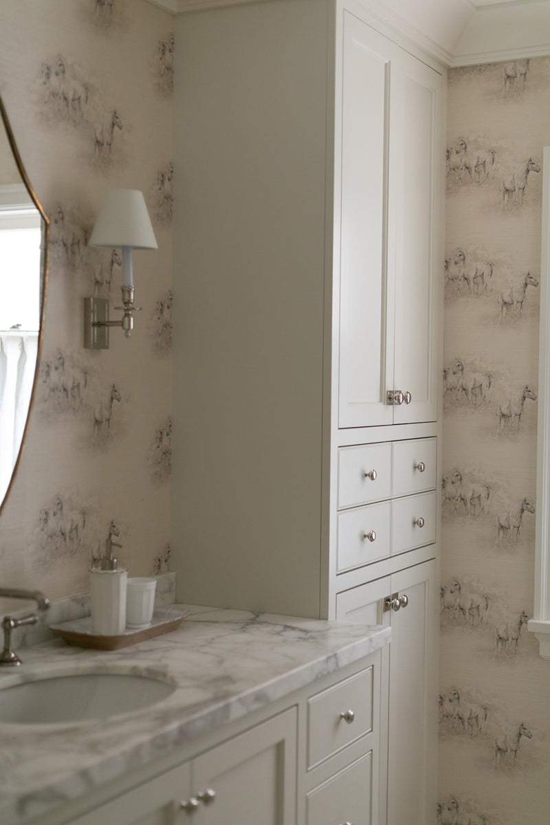 MH Wallpaper - Wild Horses in Grasscloth