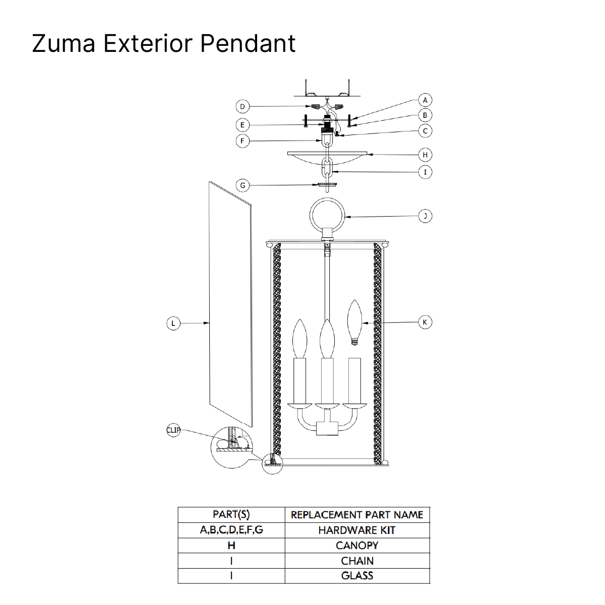 Zuma Exterior Pendant