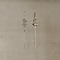 Glass Icicle Ornaments - Set of Two