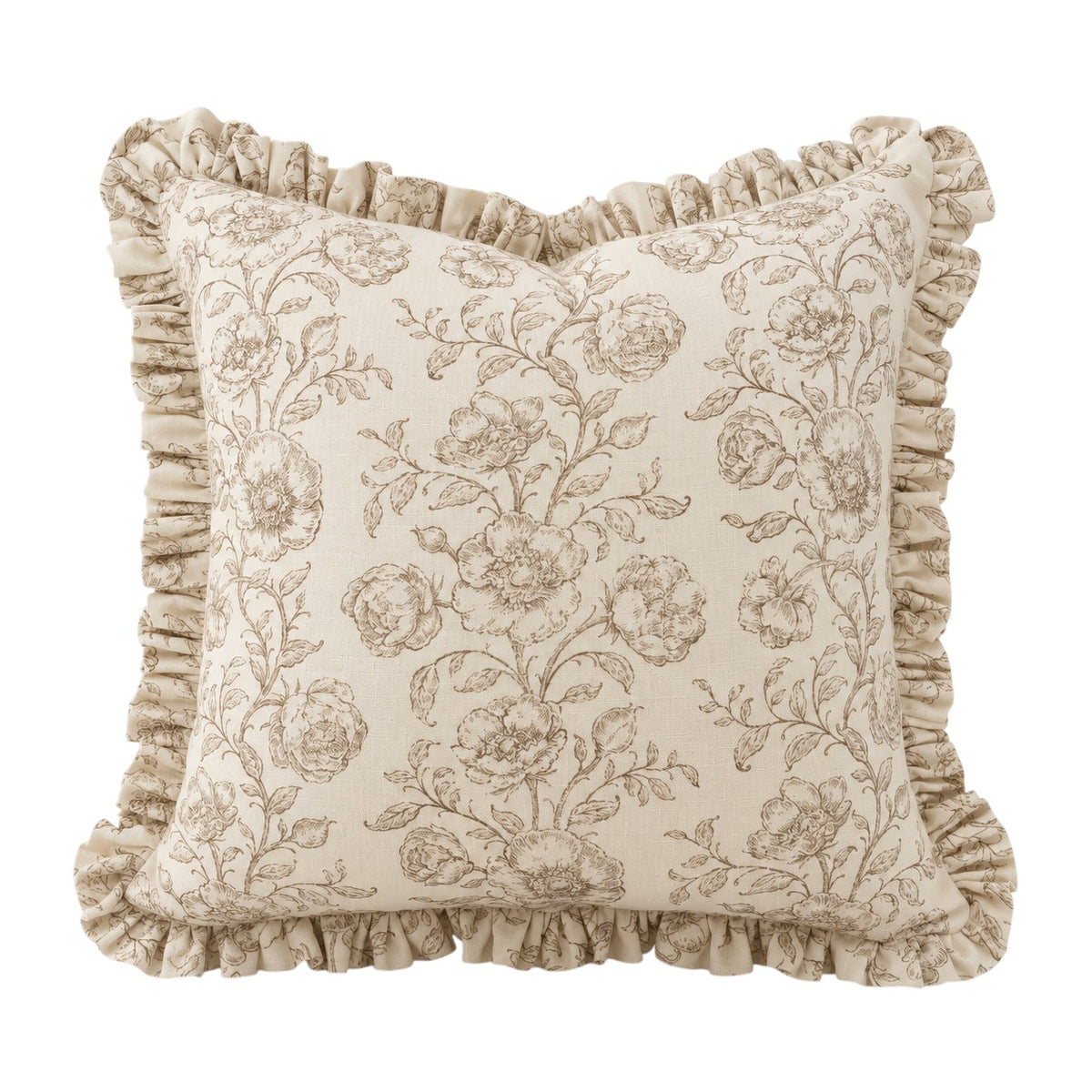 Ruffled Mabel Pillow Cover - Chestnut