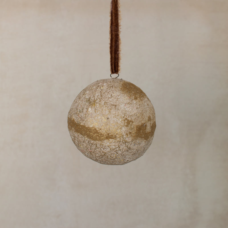 Golden Bauble Paper Maché Ornament