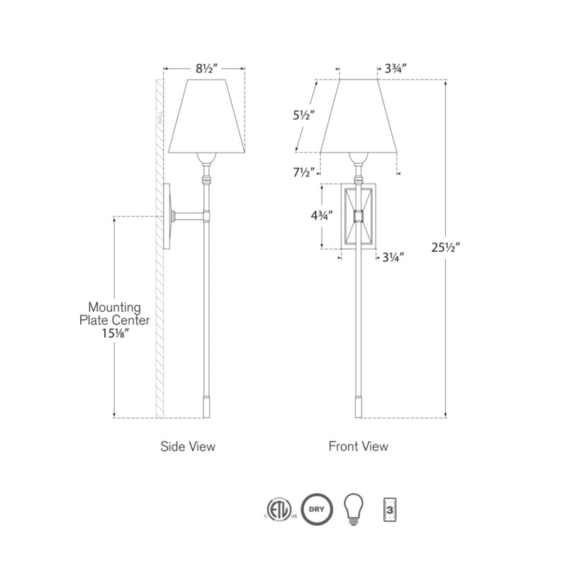 Jane Large Single Tail Sconce