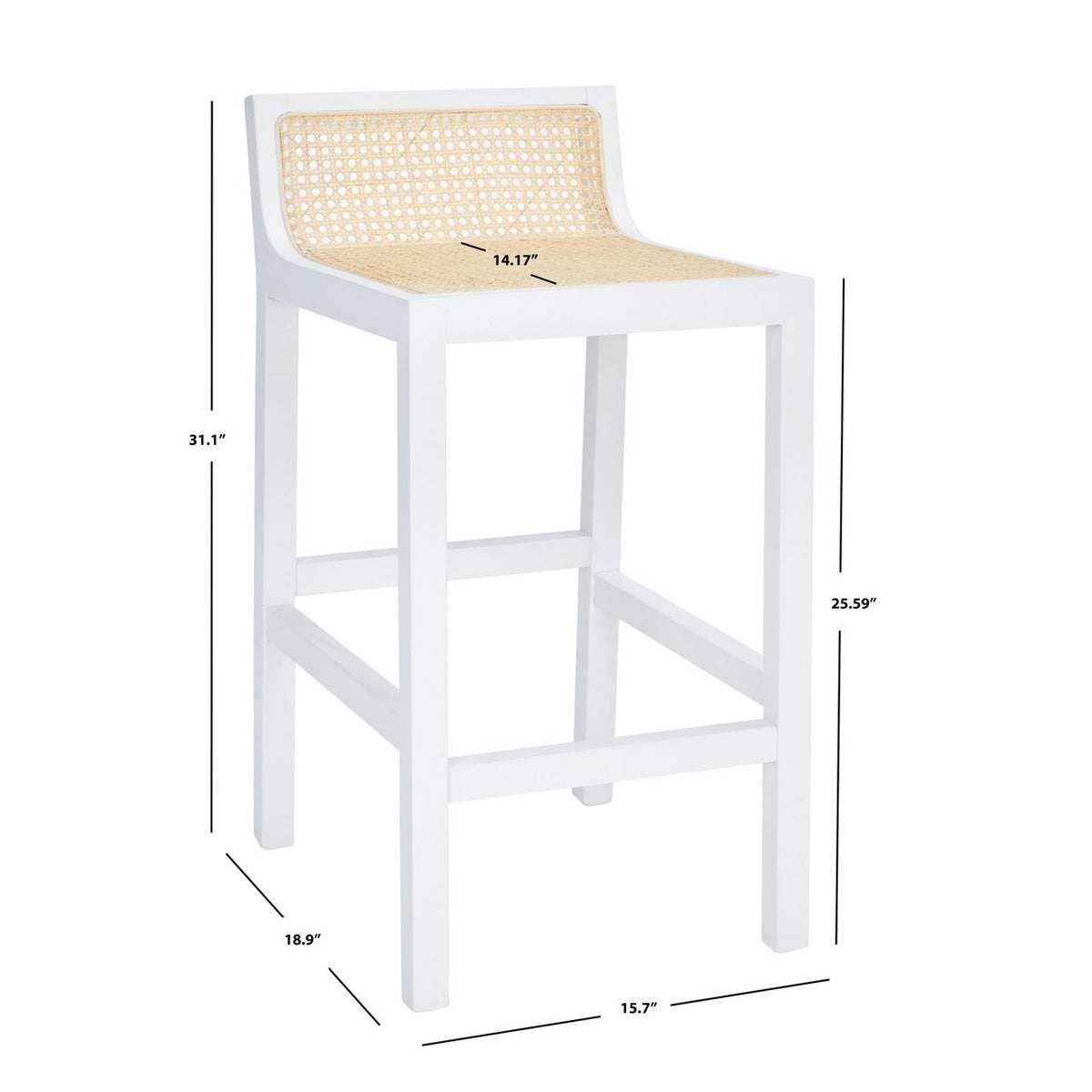 Saylor Low Back Counter Stool - White