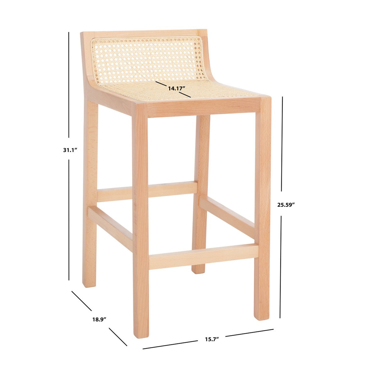 Saylor Low Back Counter Stool - Natural
