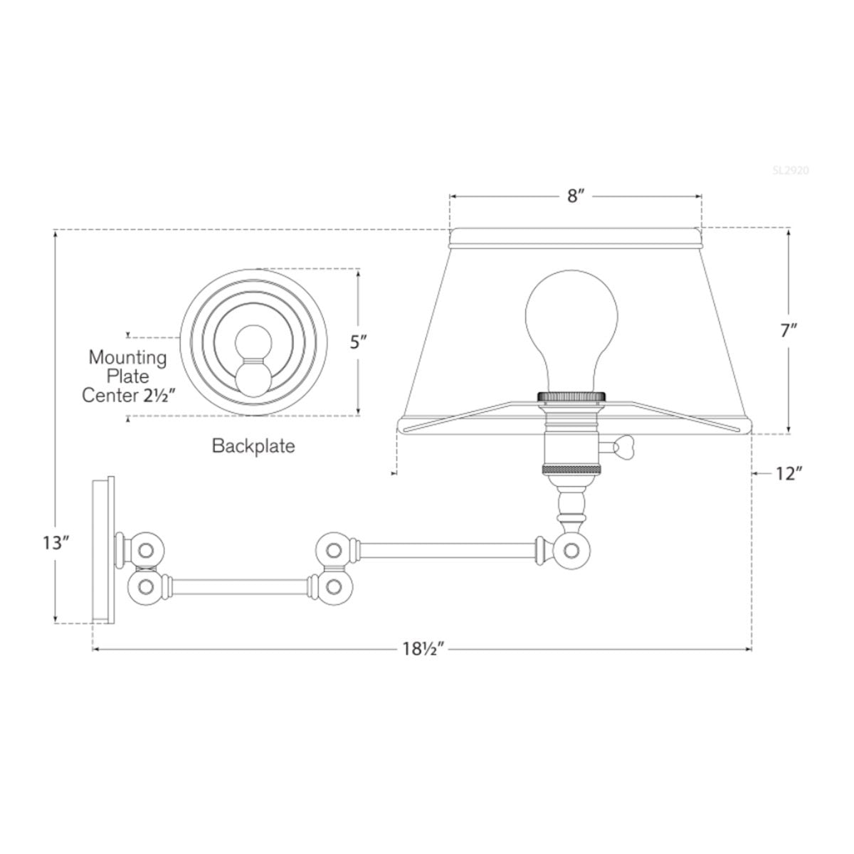 Boston Swing Arm with Linen Shade