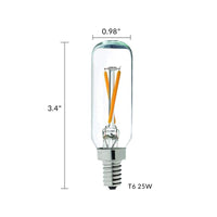 Clear Tubular Candelabra Bulb 2 Watt Clear LED Dimmable E12 2700K