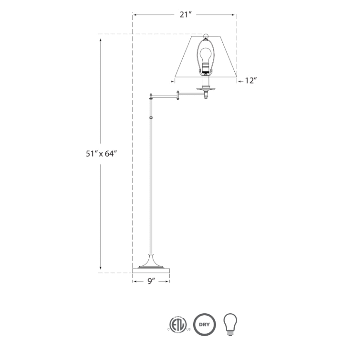 Dorchester Swing Arm Floor Lamp