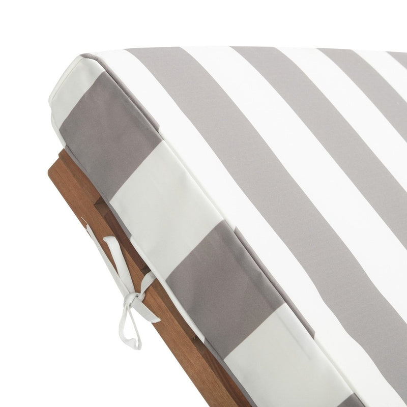 Hampton Chaise with Side Table - Natural Grey & White Stripe