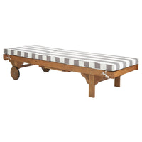 Hampton Chaise with Side Table - Natural Grey & White Stripe