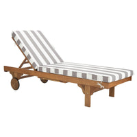 Hampton Chaise with Side Table - Natural Grey & White Stripe