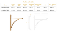 Harborne Brass Shelf Bracket
